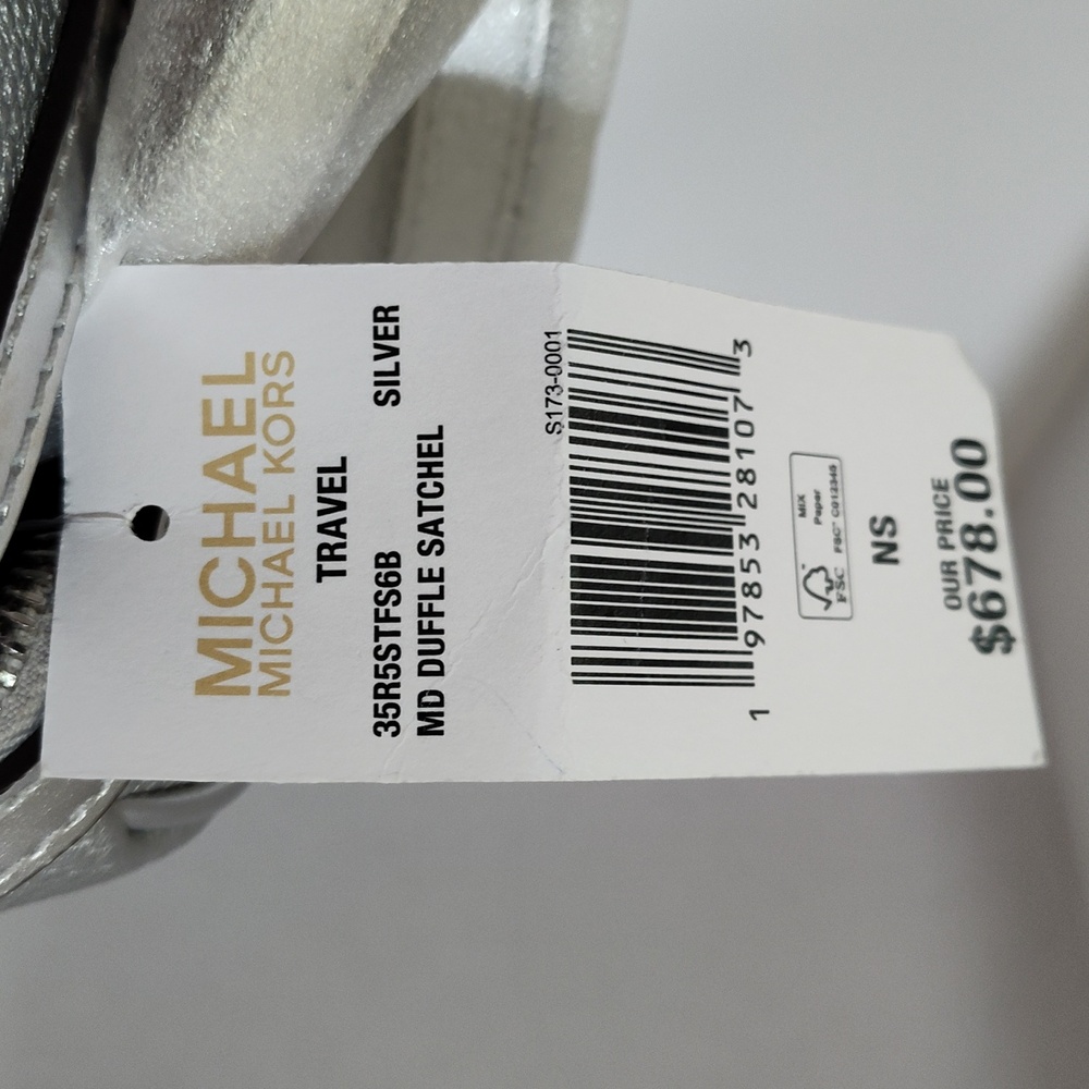 Michael Kors Silver Women's Bag with Twilly and Pom Pom - Picture 3 of 12